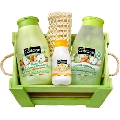 Набор косметический (Увлажняющее молочко для душа Pear & Almond Cream/Moisturizing Shower Milk, 250мл + Увлажняющий лосьон для тела Vanilla Milk/Moisturizing Body Milk, 50мл + Отшелушивающий гель для душа Sugar & Crunchy Apple/Exfoliating Shower Gel