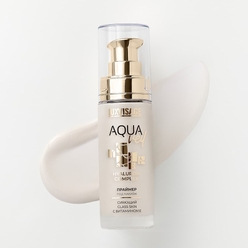 Праймер под макияж сияющий Luxvisage Aqua Veil hyaluron Complex Glass Skin с витамином Е, 30 г