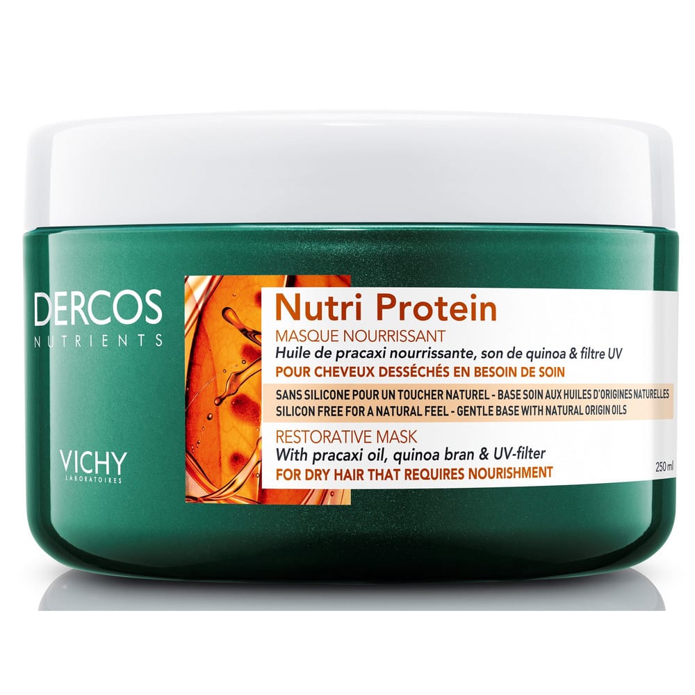 Восстанавливающая маска Dercos Nutrieutri Protein для секущихся и поврежденных волос, 250 мл
