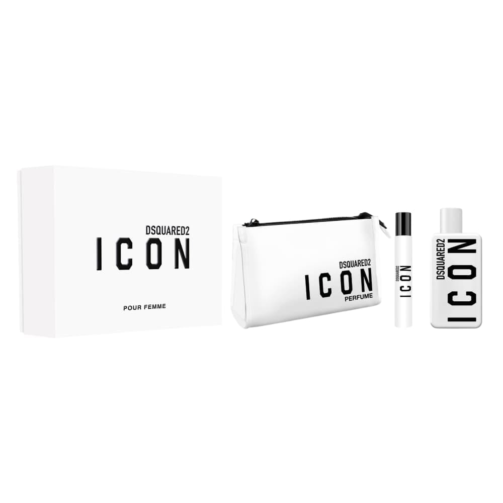Набор парфюмерный Dsquared2 Icon (Парфюмерная вода мужская 100 мл + Парфюмерная вода мужская 10 мл + Сумка для парфюмерно-косметической продукции с маркировкой Dsquared2 Icon Perfume)
