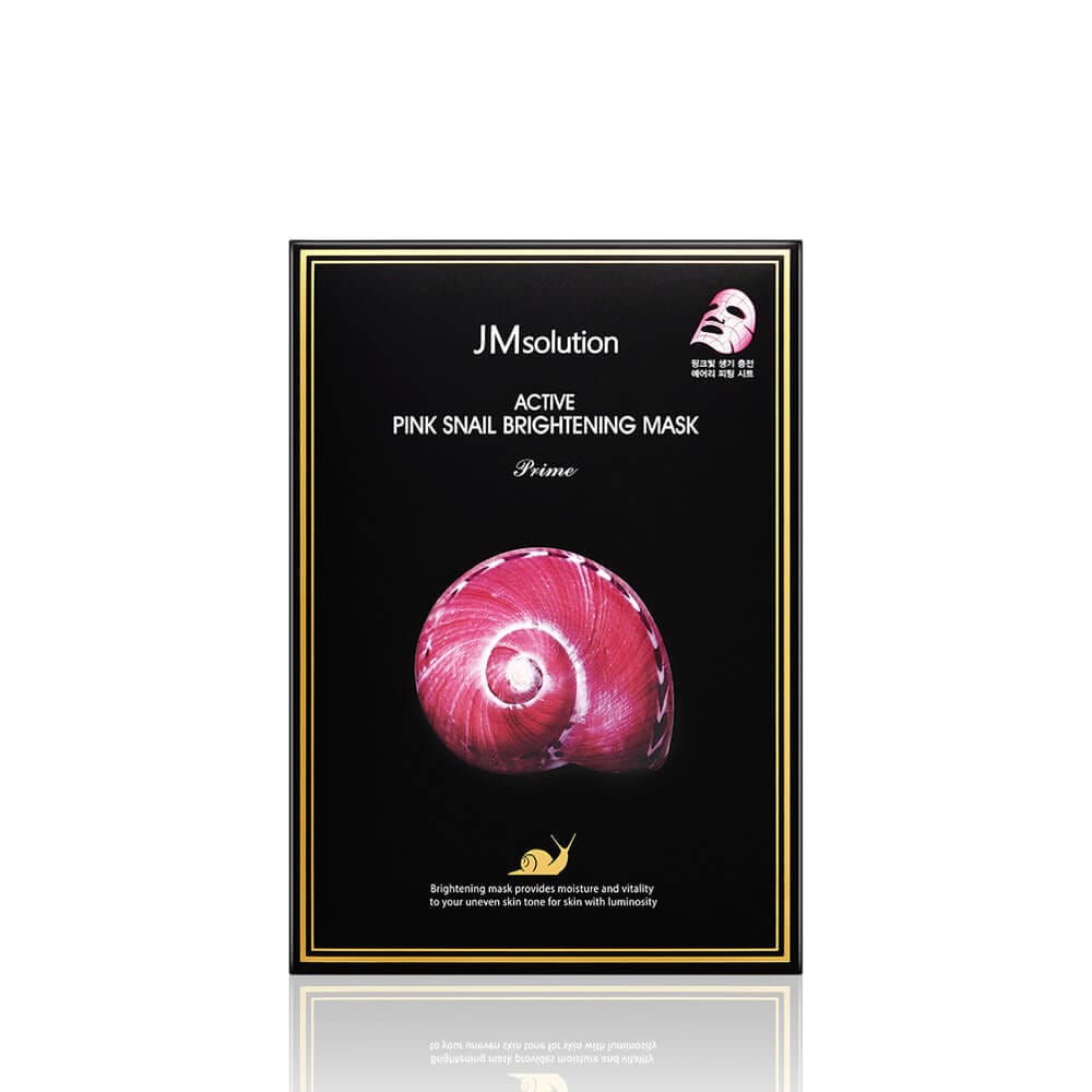 Восстанавливающая тканевая маска для увлажнения и сияния кожи лица Active Pink Snail Brightening Mask Prime, 30 мл