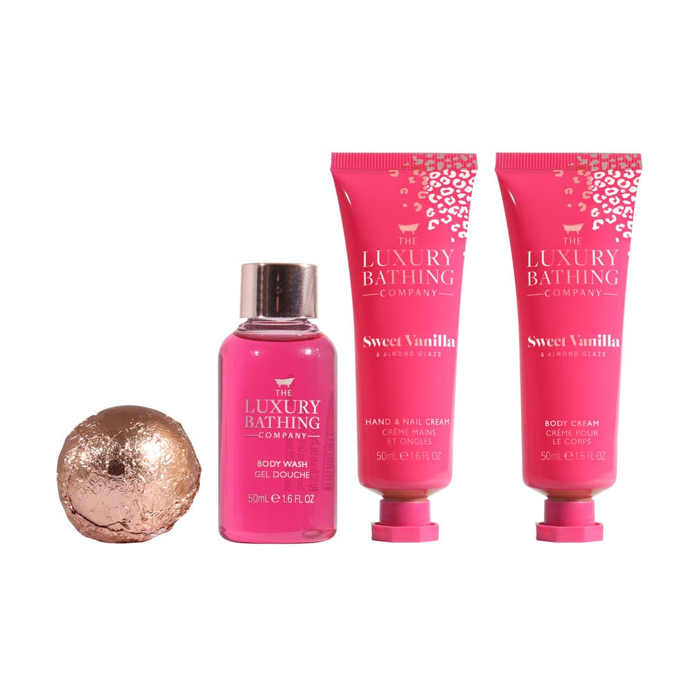 Набор Sweet Vanilla & Almond Glaze (Крем для рук и ногтей Hand & Nail Cream, 50 мл+Гель для душа Body Wash, 50 мл+Крем для тела Body Cream, 50 мл+Соль для ванны Bath Fizzer, 25 г) - фото 3