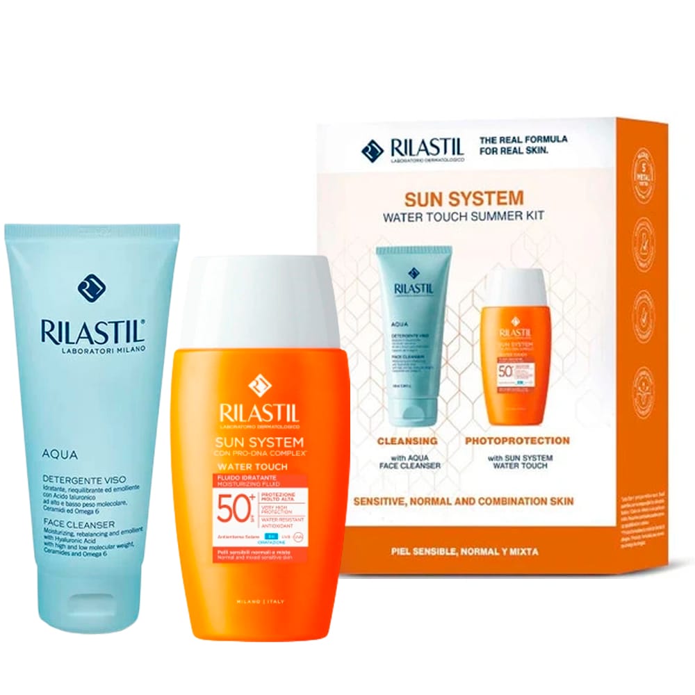 Набор Sun System (Aqua Очищающий увлажняющий гель для лица, 100 мл+Sun System Water Touch Солнцезащитный увлажняющий флюид Spf 50+, 50 мл)