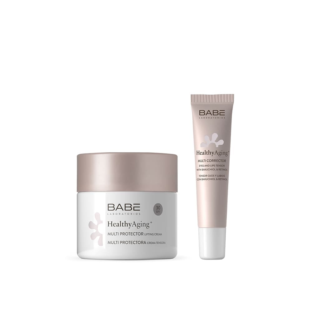 Набор косметический "Laboratorios Babe" : Мультизащитный крем с эффектом лифтинга SPF 30, 50 мл / Мультикорректор, 15 мл