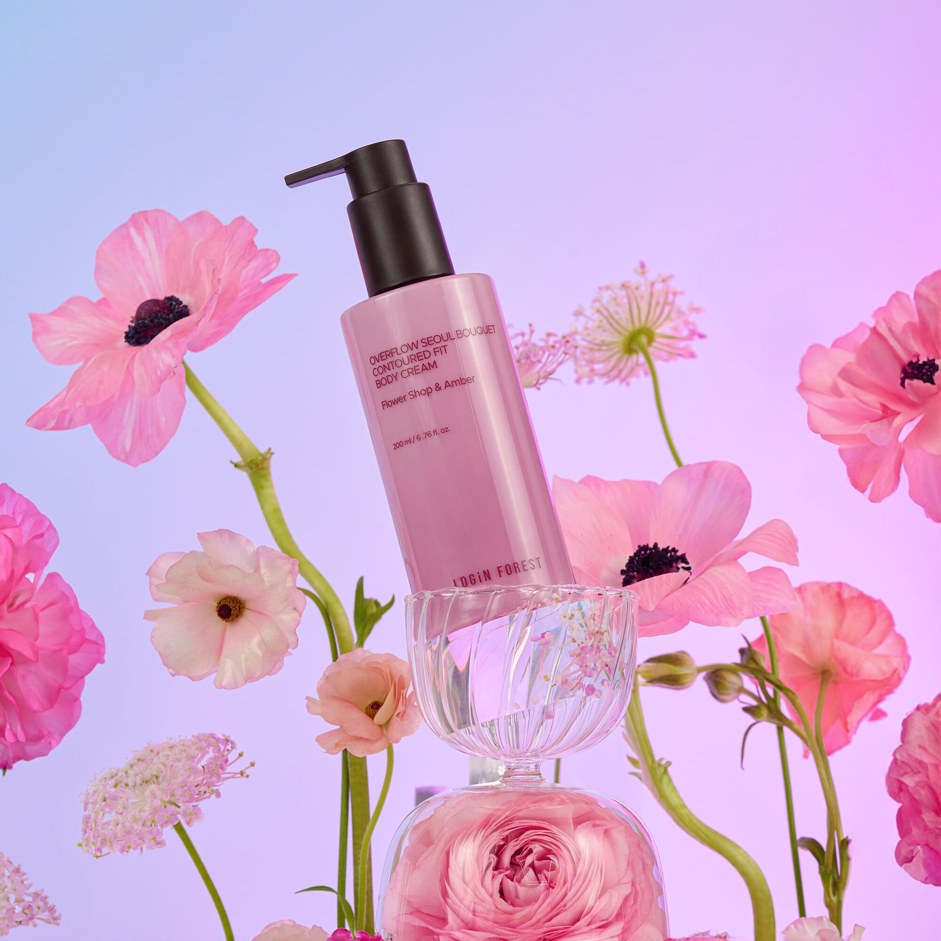 Крем для тела увлажняющий, моделирующий Login Forest Overflow Seoul Bouquet Contoured Fit Body Cream, 200 мл - фото 2