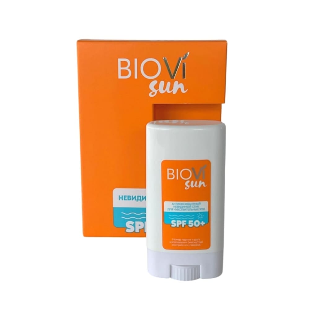 Антиоксидантный невидимый стик для чувствительных зон Biovi Sun SPF 50+, 14 гр