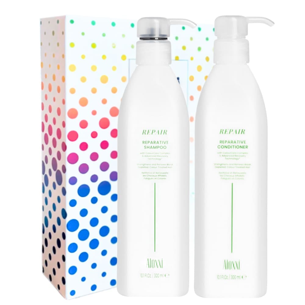 Набор Aloxxi Reparative (Шампунь для восстановления волос Aloxxi Reparative Shampoo, 300 мл., Кондиционер для восстановления волос Aloxxi Reparative Conditioner, 300 мл.)
