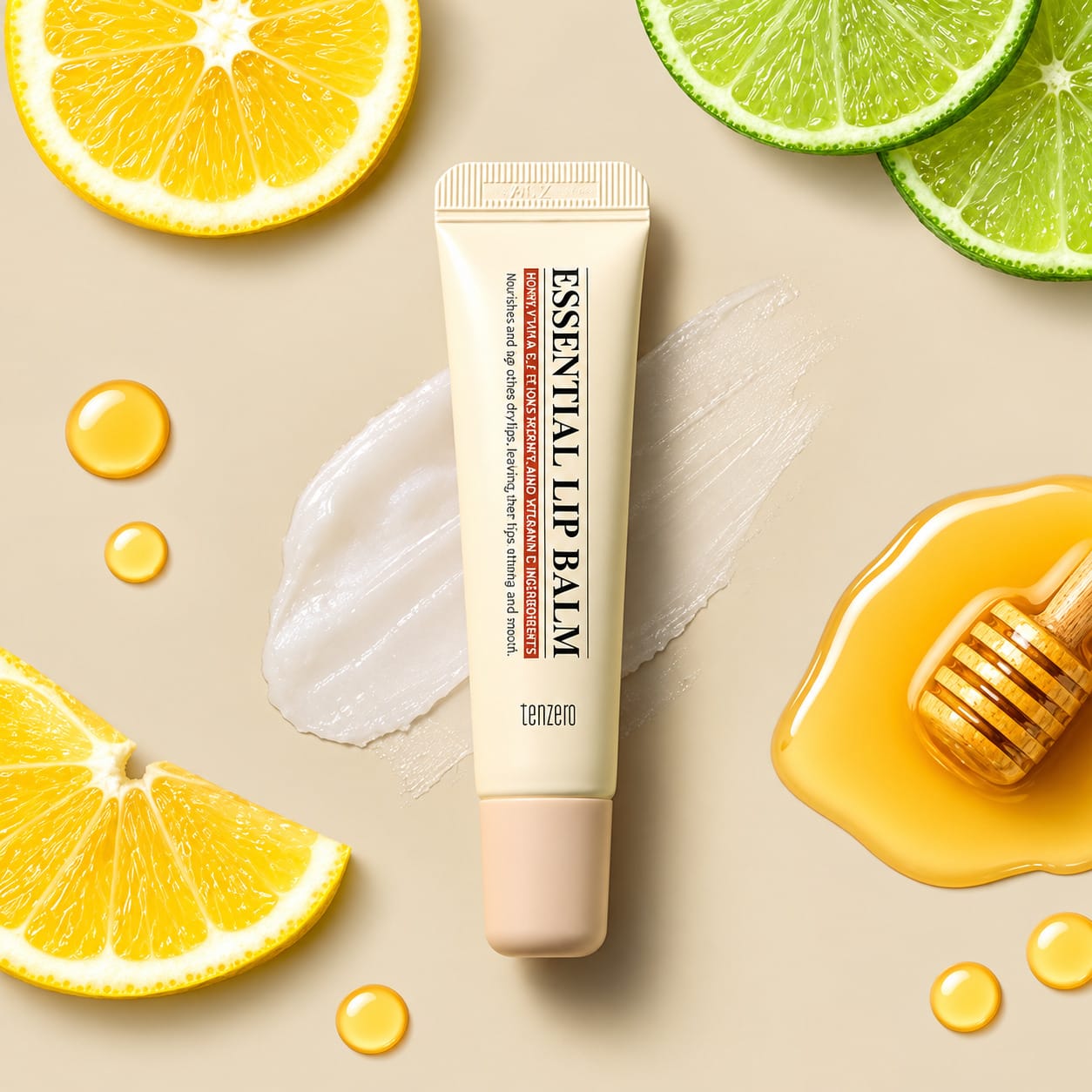 Увлажняющий, питательный бальзам для губ Tenzero Essential Lip Balm Honey Vita C, 9 г - фото 4