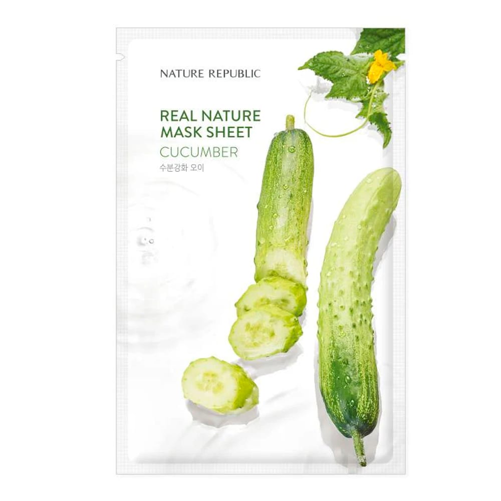 NARE-Увлажняющая тканевая маска для лица Real Nature Mask Sheet Cucumber, 23 мл