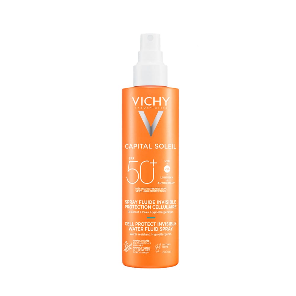 VICHY Capital Soleil Спрей-флюид солнцезащитный легкий Cell Protect SPF50, 200мл