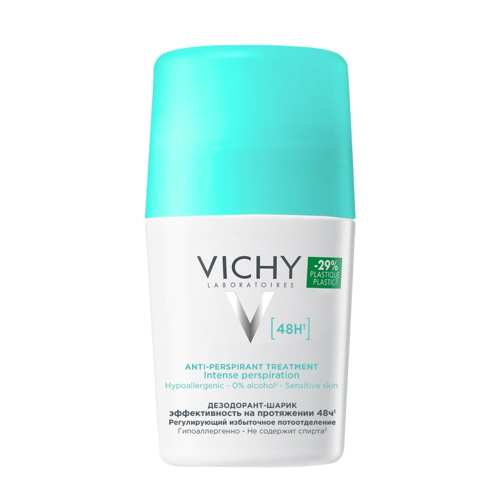Шариковый дезодорант Vichy, регулирующий избыточное потоотделение 48 часов, 50 мл