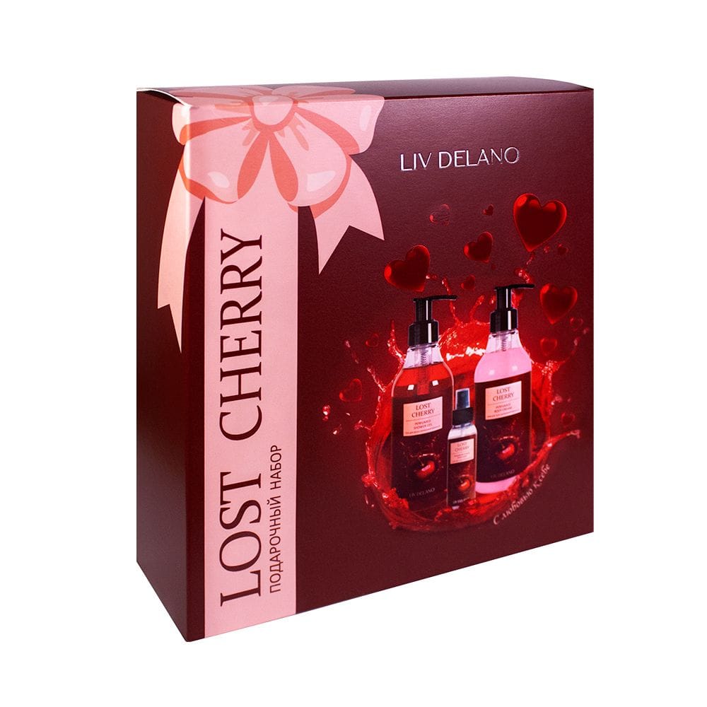 Подарочный набор Lost Cherry, 600 мл, в составе: Гель для душа парфюмированный Lost Cherry, 250 мл + Спрей-мист парфюмированный Lost Cherry, 100 мл + Крем для тела парфюмированный Lost Cherry, 250 мл