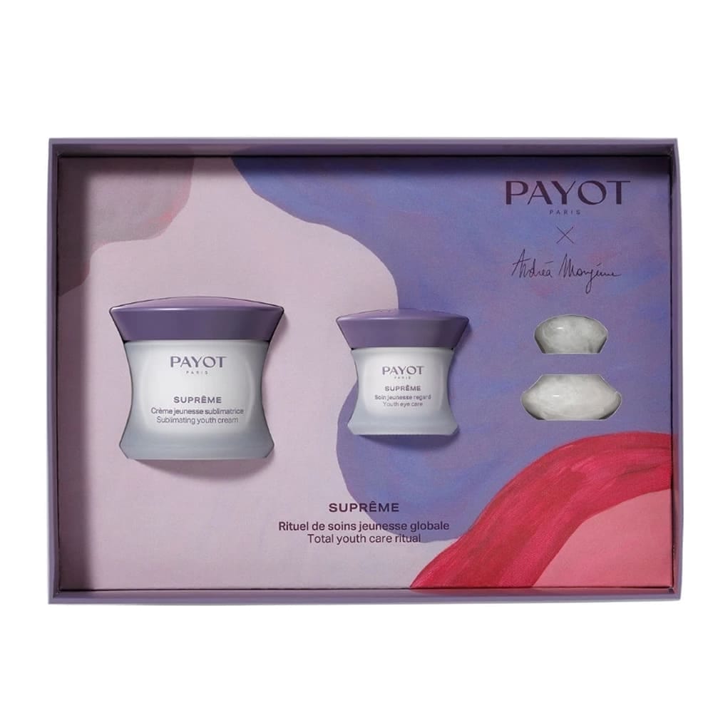 Набор (омолаживающий крем для лица и шеи SUPRÊME Sublimating youth cream, 50 мл + крем для кожи вокруг глаз омолаживающий SUPRÊME Youth eye care 15 мл + массажер из кварца)