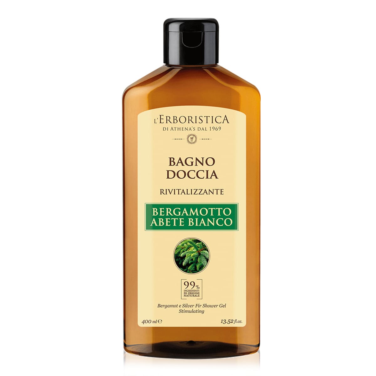 Гель для душа стимулирующий Бергамот и Серебряная пихта L'Erboristica Bergamot & Silver Fir Shower Gel, 400 мл