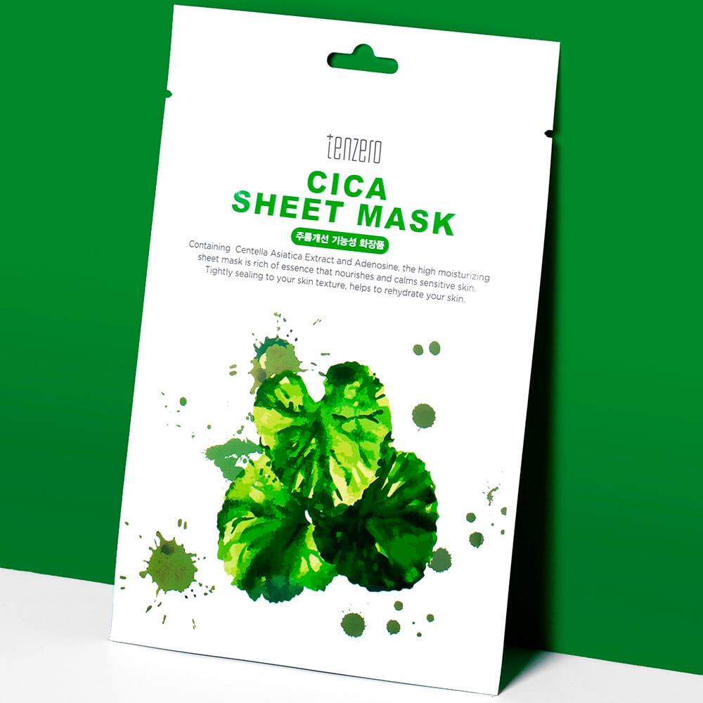 Увлажняющая, питательная, успокаивающая тканевая маска для лица Tenzero Cica Sheet Mask, 25 мл - фото 4