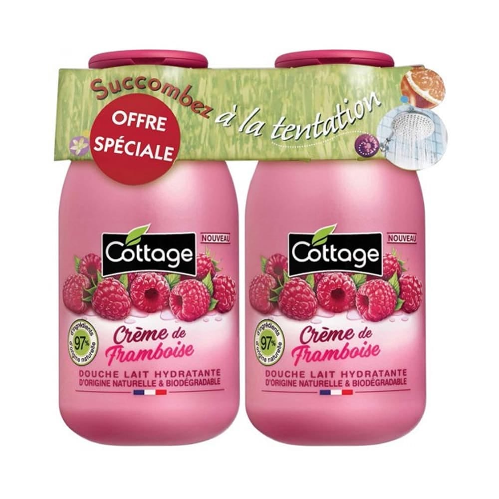 Набор косметический (Увлажняющее молочко для душа Raspberry Cream /Moisturizing Shower Milk 250мл х 2 шт)