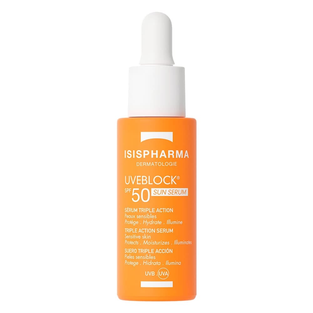 Isispharma Uveblock Sun Serum SPF 50 Сыворотка солнцезащитная увлажняющая с эффектом сияния, 28 мл