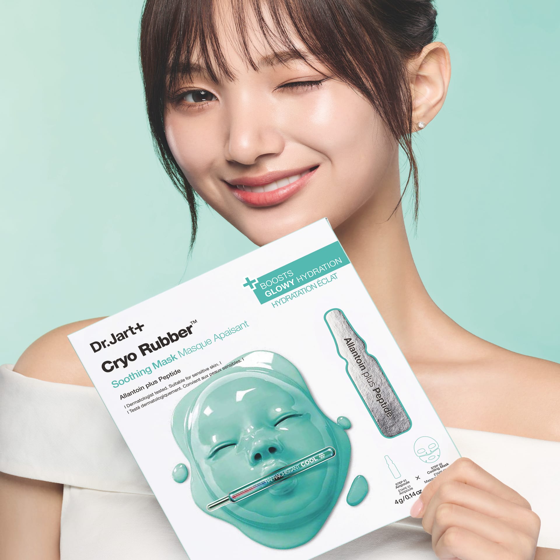 Набор косметический Dr.Jart+ Cryo Rubber Soothing Mask:(Концентрат для лица успокаивающий,4 г; Успокаивающая альгинатная криомаска для лица,36 г) - фото 4
