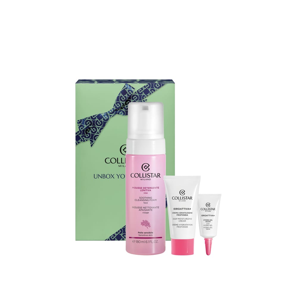 Набор косметический Idroattiva (Очищающая пенка для лица Soothing Cleansing Foam Face, 180мл +Глубокоувлажняющий крем для лица , 25 мл+Гидрогель для кожи вокруг глаз , 15мл )