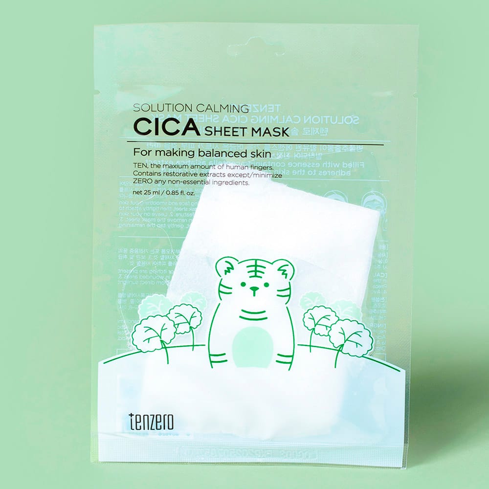 Успокаивающая тканевая маска для лица Tenzero Solution Calming Cica Sheet Mask, 25 мл - фото 3