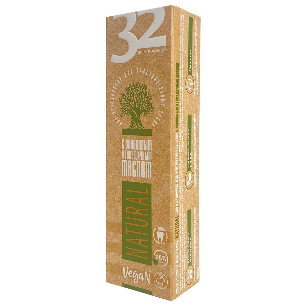 Зубная паста Modum 32 Жемчужины Natural Био Олива и Гвоздика, 100 гр