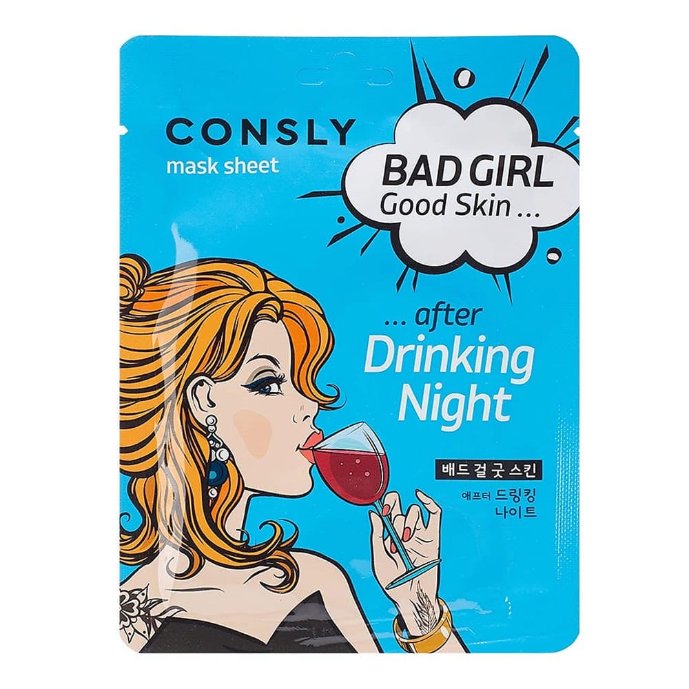 CONSLY Тканевая маска BAD GIRL - Good Skin после вечеринки, 23мл
