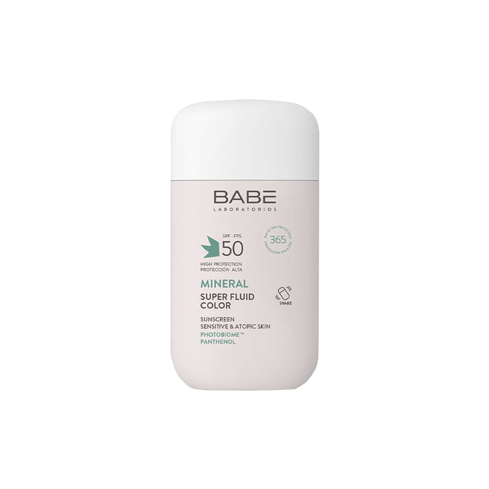LABORATORIOS BABE Минеральный солнцезащитный суперфлюид для лица SPF50 с тонирующим эффектом для чувствительной и атопической кожи,50мл