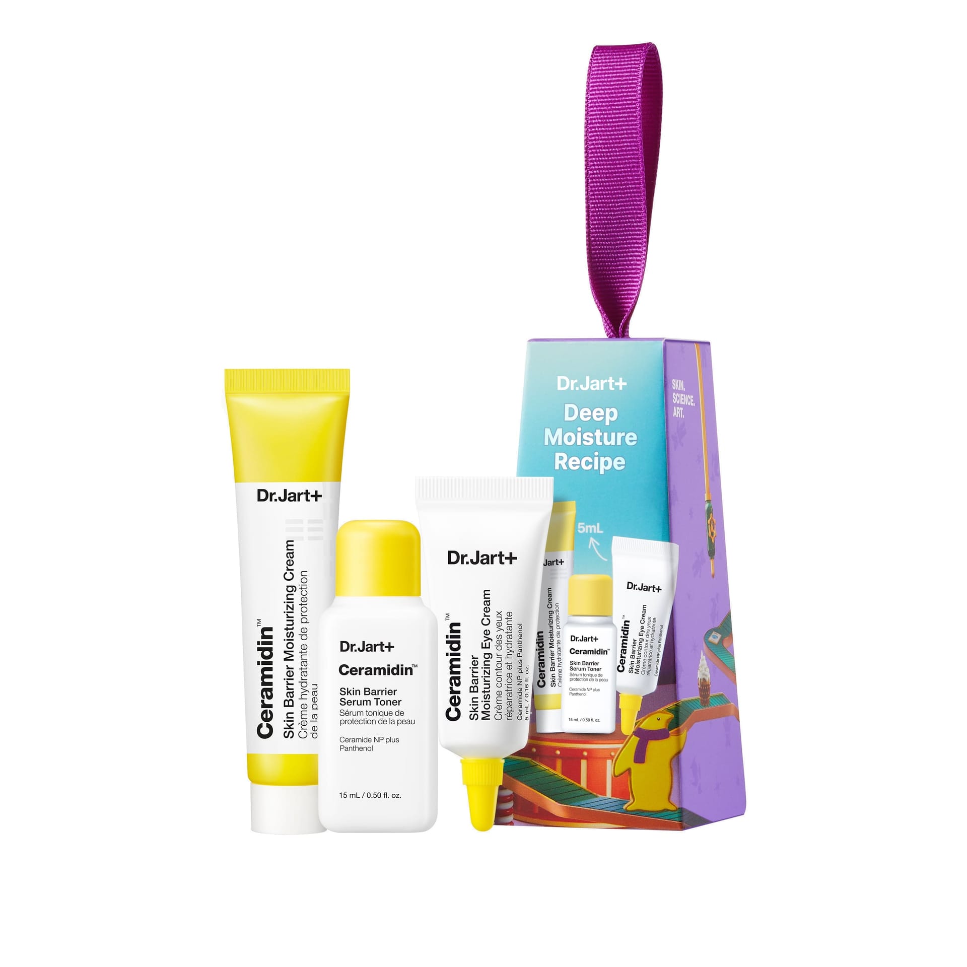 Набор косметический (Увлажняющая сыворотка для лица Ceramidin Skin Barrier Serum Toner 15 мл+Увлажняющий крем для лица Ceramidin Skin Barrier Moisturizing Cream 15 мл+Увлажняющий крем для глаз +Ceramidin Skin Barrier Moisturizing Eye Cream 5 мл)