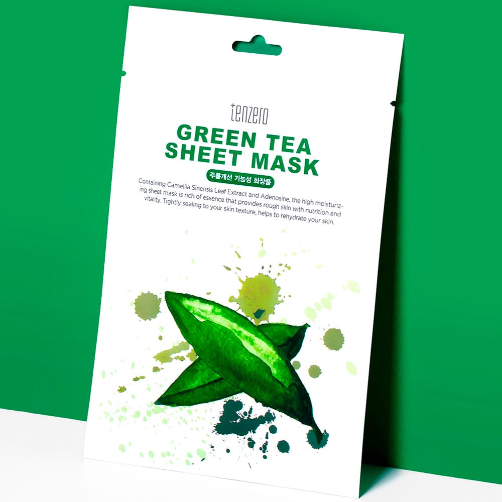 Увлажняющая, питательная тканевая маска для лица Tenzero Green Tea Sheet Mask, 25 мл - фото 4