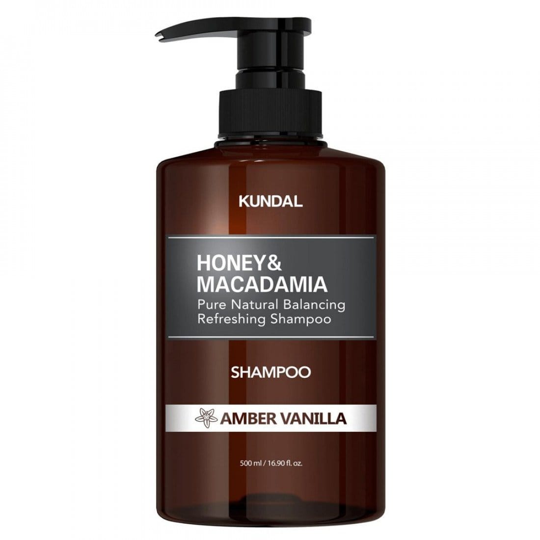 Шампунь KUNDAL HONEY & MACADAMIA NATURE SHAMPOO AMBER VANILLA, 500 мл