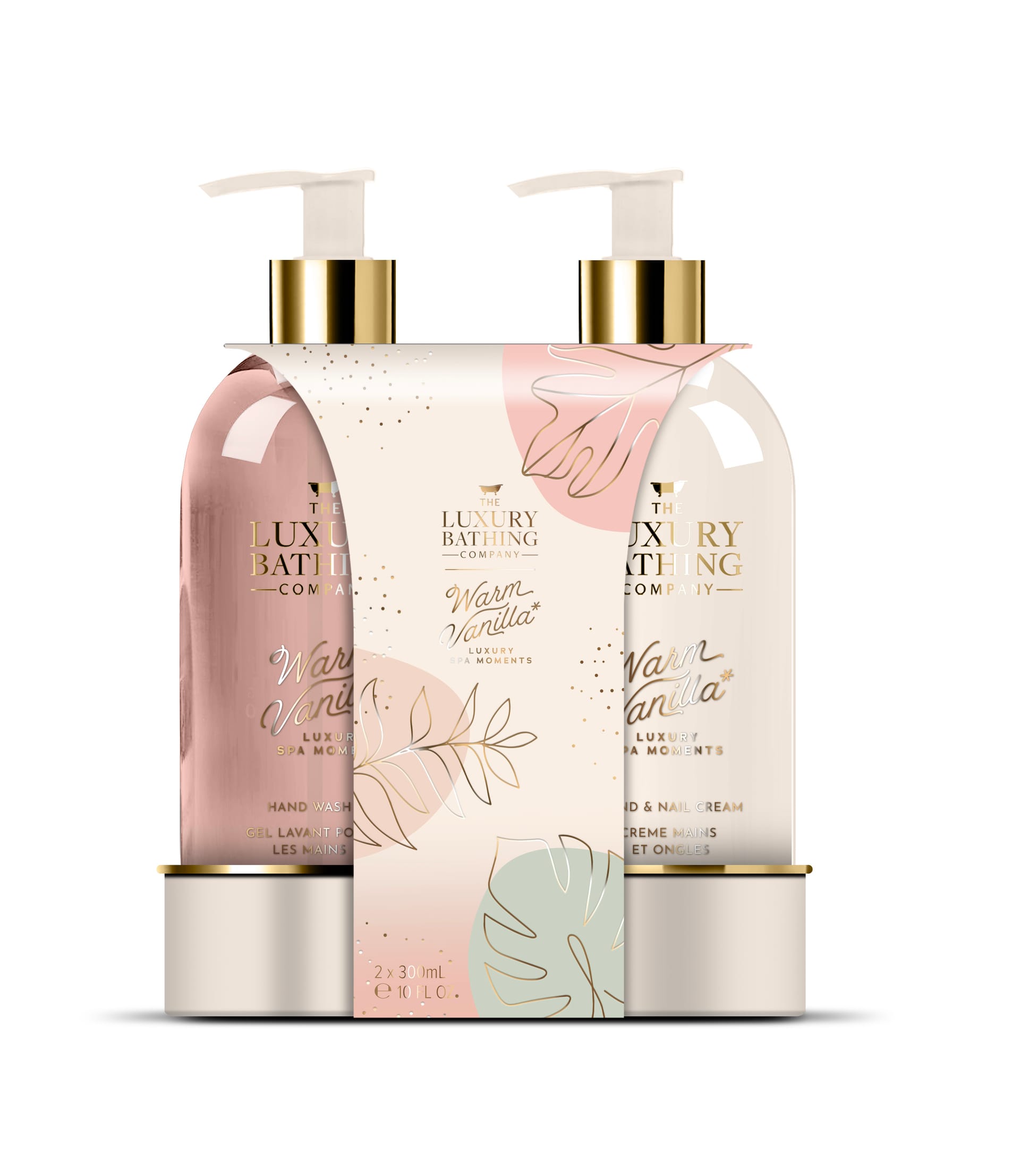Косметический набор Warm Vanilla Luxury Spa Moments (Крем для рук и ногтей Hand & Nail Cream, 300 мл + Жидкое мыло для рук Hand Wash, 300 мл)