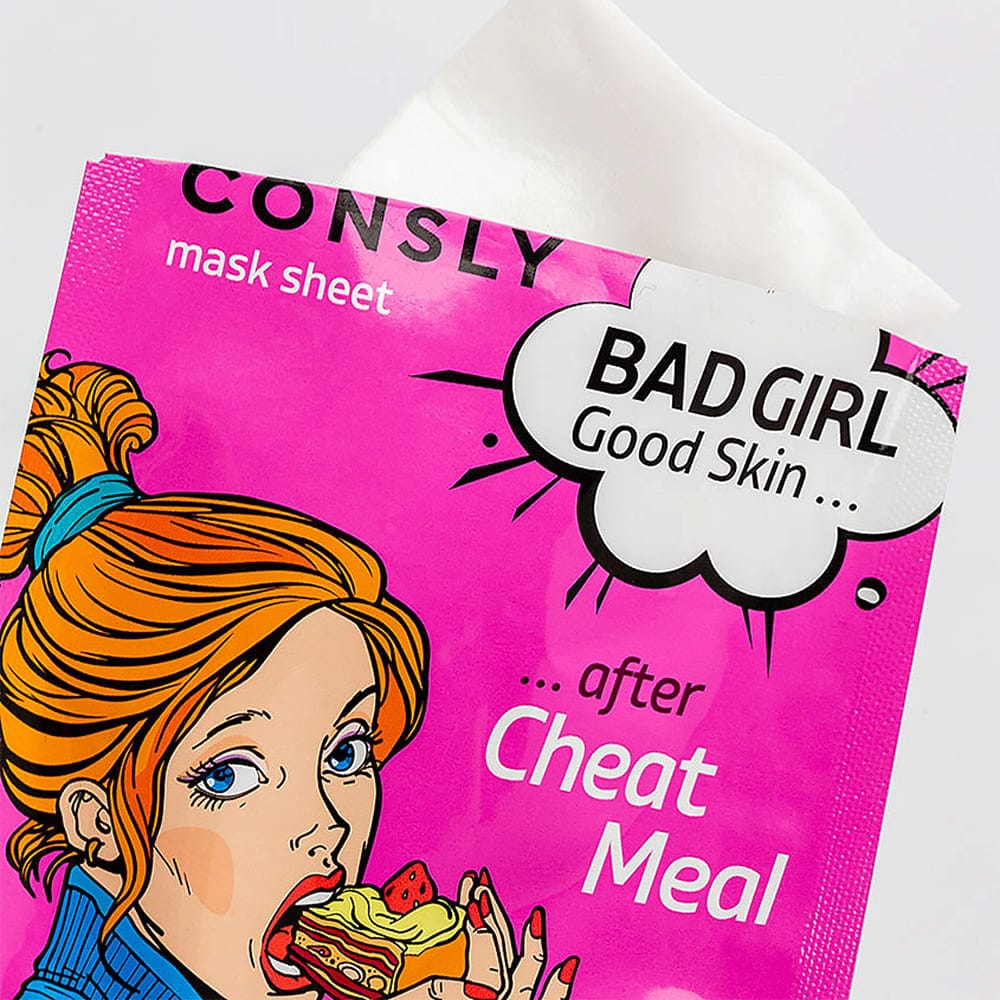 CONSLY Тканевая маска BAD GIRL - Good Skin после читмила, 23мл - фото 3