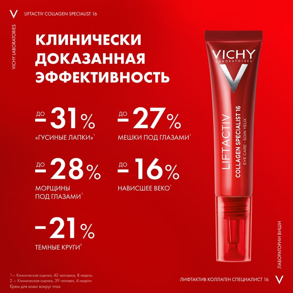 VICHY LIFTACTIV COLLAGEN SPECIALIST Крем для кожи вокруг глаз, 15 мл - фото 4