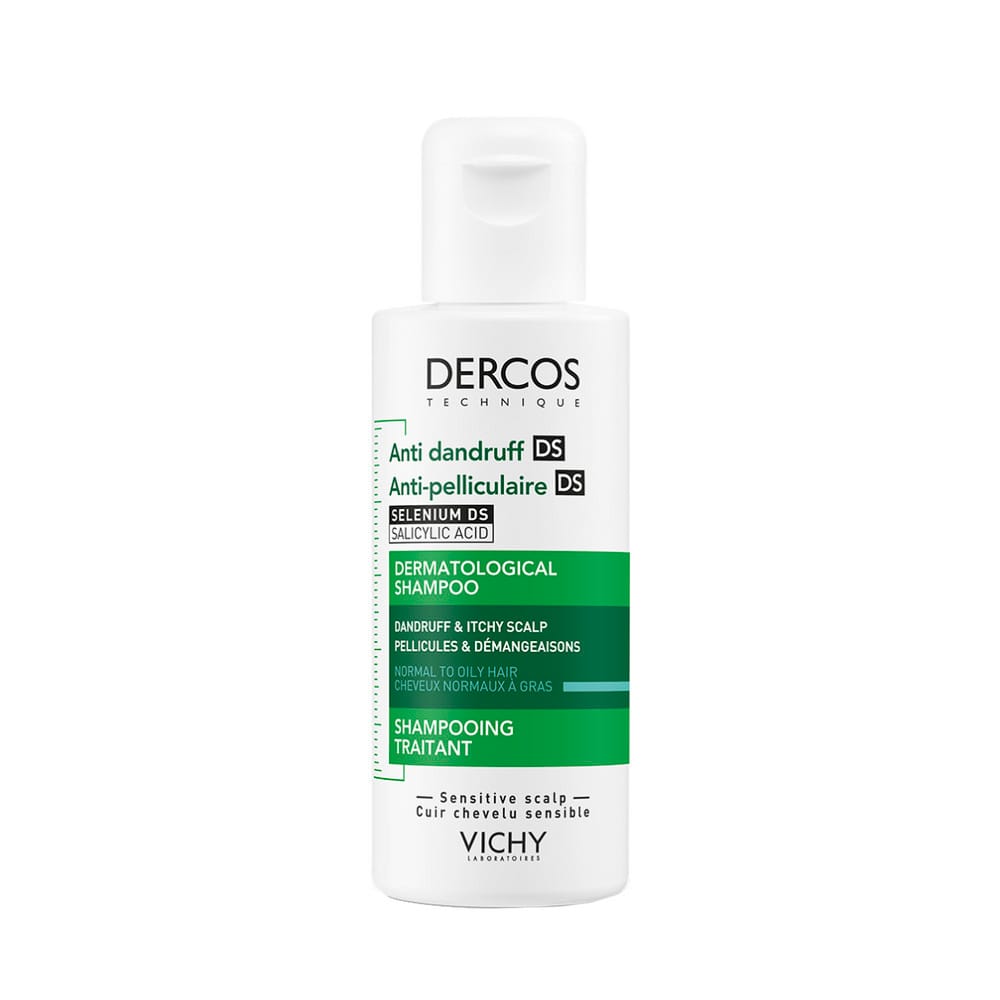 VICHY DERCOS Technique Шампунь-уход для нормальных и жирных волос интенсивный «Против перхоти DS», 75 мл