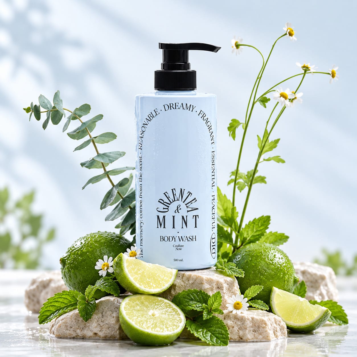 Гель для душа с охлаждающим эффектом для проблемной кожи Greentea & Mint Coollime Acne Body Wash, 500 мл - фото 3