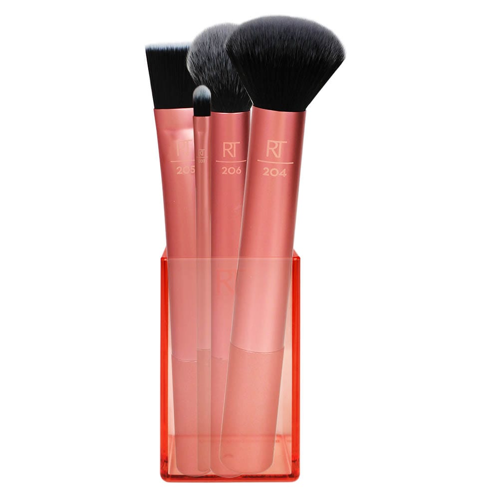 Набор кистей для макияжа лица Flawless Base Set: кисть для контурирования, кисть для корректирующих средств, кисть для пудры, квадратная кисть для основы, подставка для кистей. - фото 2