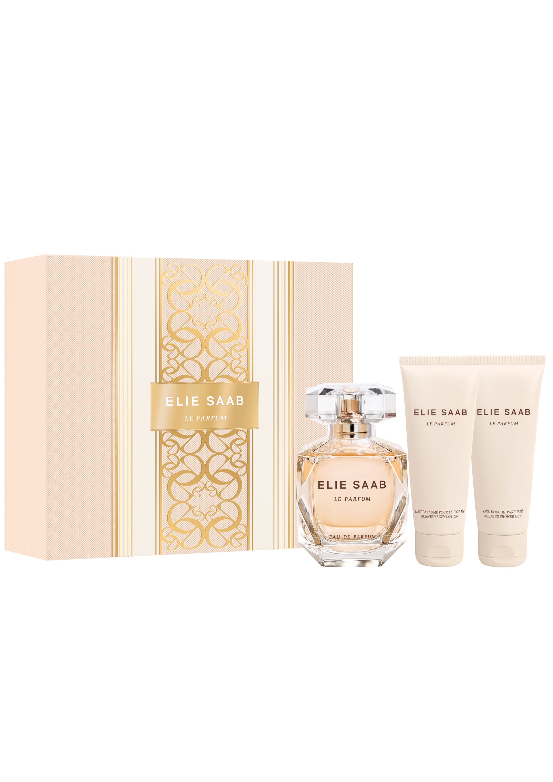 Набор парфюмерно-косметический Le Parfum (Парфюмерная вода, 90 мл+Лосьон для тела парфюмированный, 75 мл+Гель для душа парфюмированный, 75 мл)