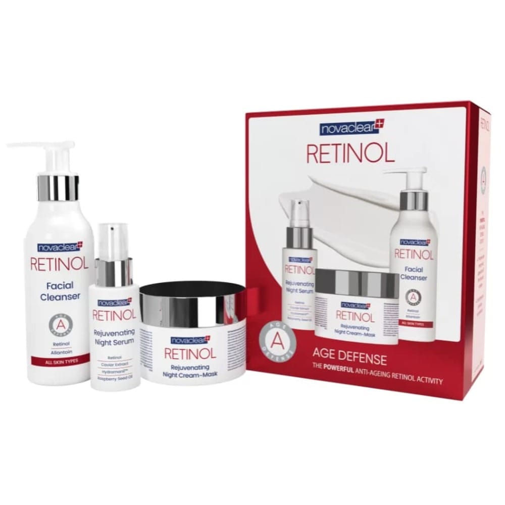 Набор Retinol (Средство для очищения кожи лица 150 мл+Сыворотка ночная омолаживающая 30 мл+Крем-маска омолаживающая ночная 50 мл)