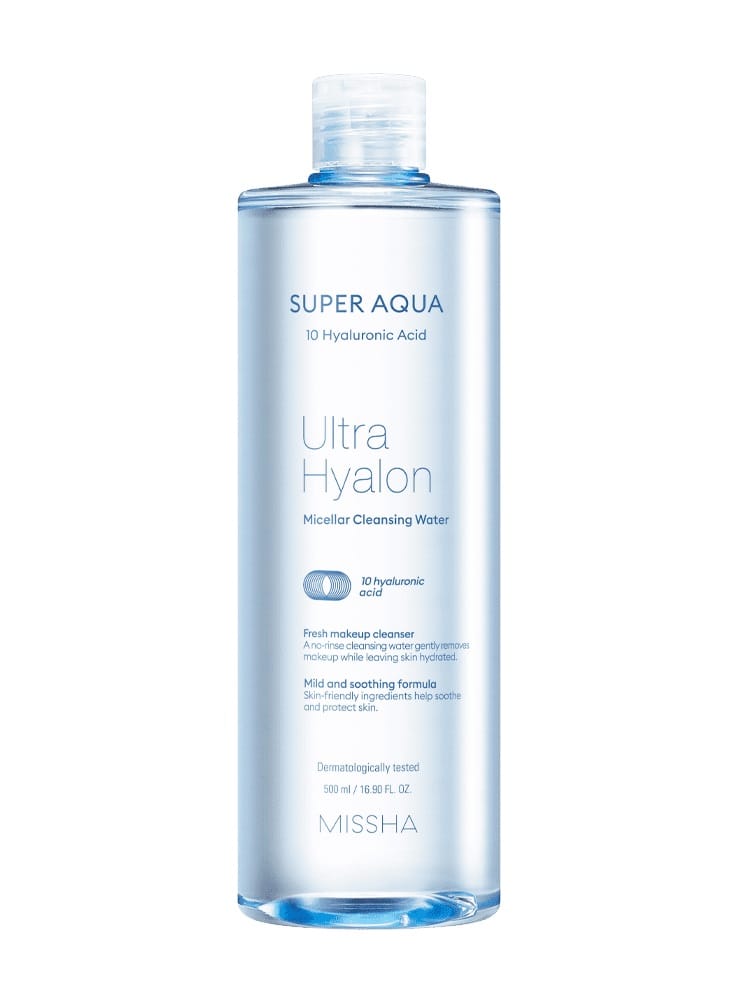 Мицеллярная вода для снятия макияжа Missha Super Aqua Ultra Hyalron Cleansing Water, 500 мл