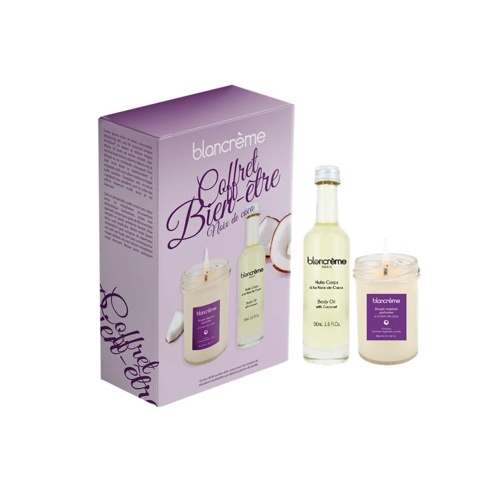 Набор: Масло для тела Body Oil With Coconut, 50 мл + Свеча ароматическая Coconut 80 г