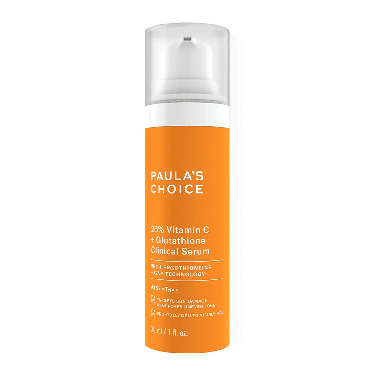 Paula's Choice 25% vitamin C + glutathione clinical serum/Сыворотка с 25% витамина С и глутатионом, 30 мл  .