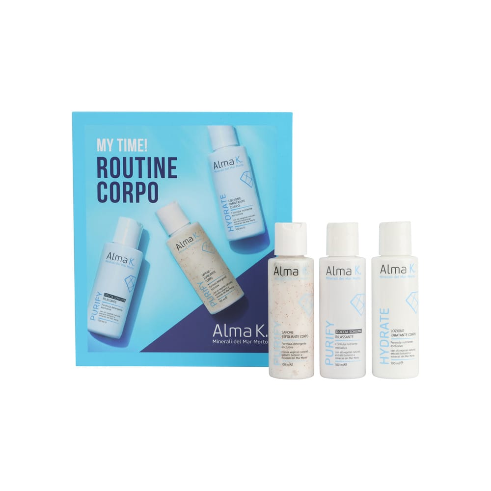 Набор: Увлажняющий лосьон для тела Hydrate/Moisturizing Body Lotion 100 мл+Отшелушивающее жидкое мыло для тела Purify/Exfoliating Body Soap 100 мл+Гель для душа Purify/Relaxing Shower Gel 100 мл