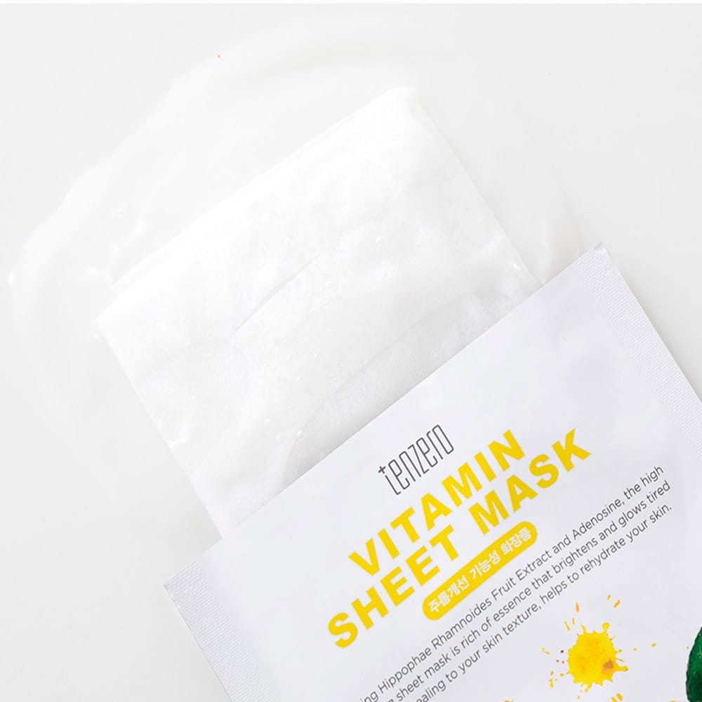 Увлажняющая тканевая маска для сияния кожи лица Tenzero Vitamin Sheet Mask, 25 мл - фото 2