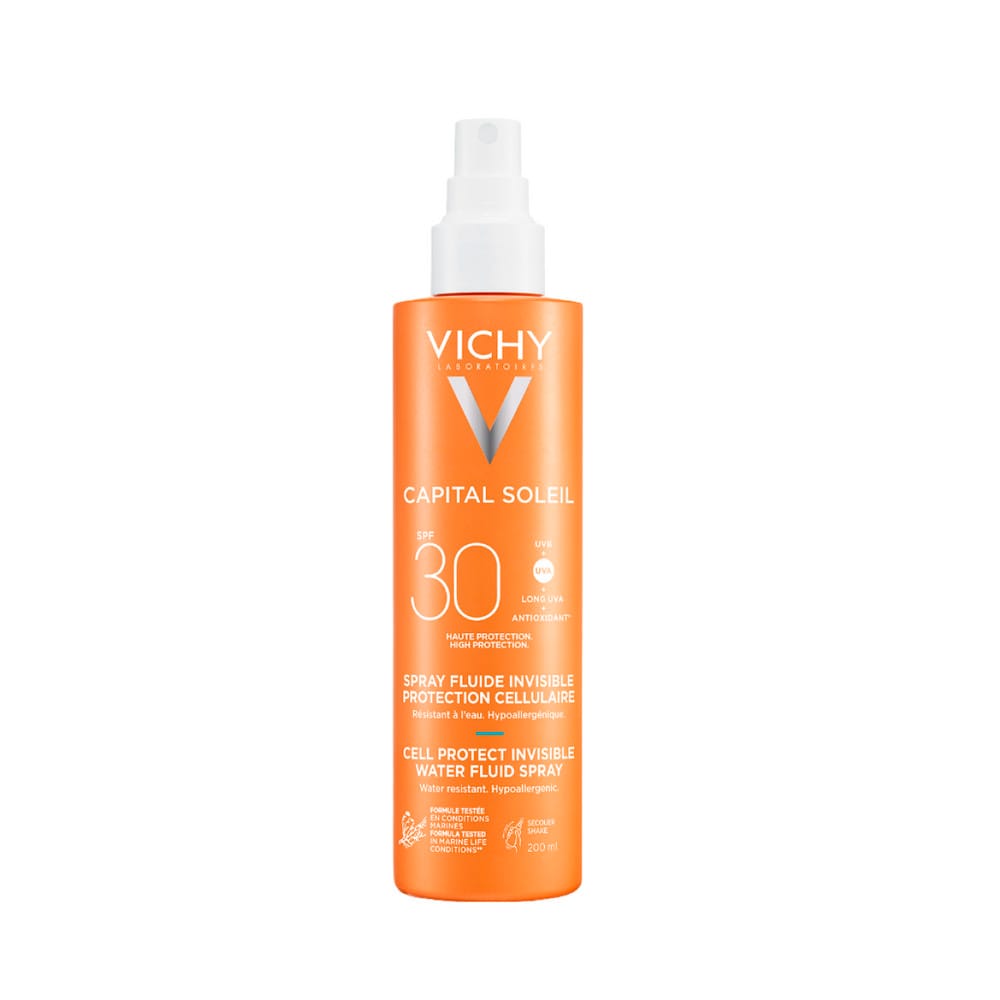 VICHY Capital Soleil Спрей-флюид солнцезащитный легкий Cell Protect SPF30, 200 мл