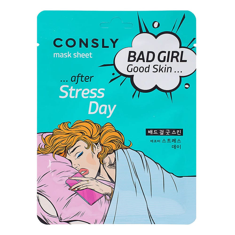 CONSLY Тканевая маска BAD GIRL - Good Skin после тяжелого дня, 23мл