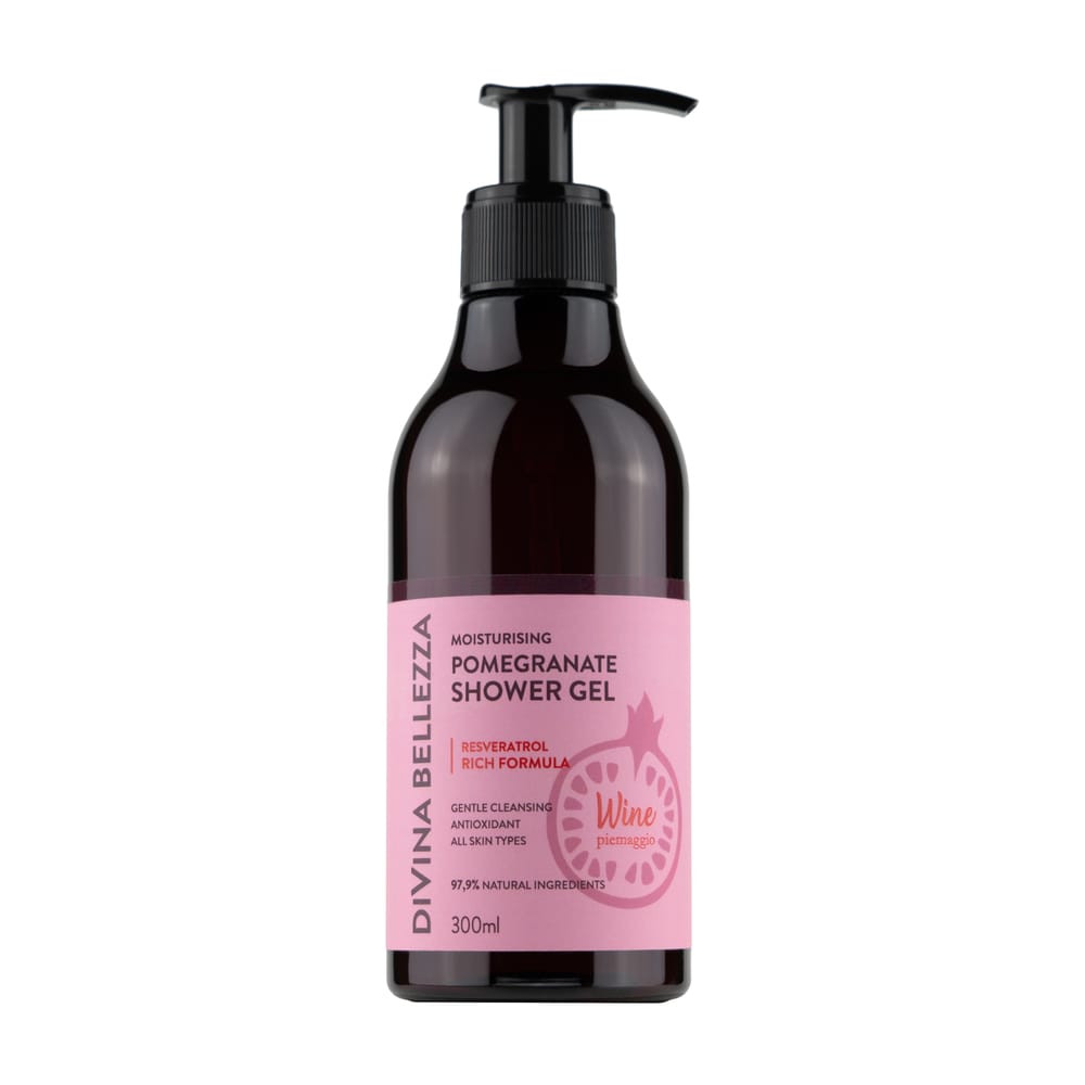 Divina Bellezza Увлажняющий гранатовый гель для душа Moisturising Pomegranate Shower Gel, 300 мл