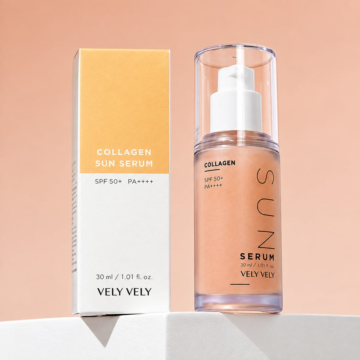 Увлажняющая солнцезащитная сыворотка для лица SPF50+ PA++++ Vely Vely Collagen Sun Serum, 30 мл - фото 4