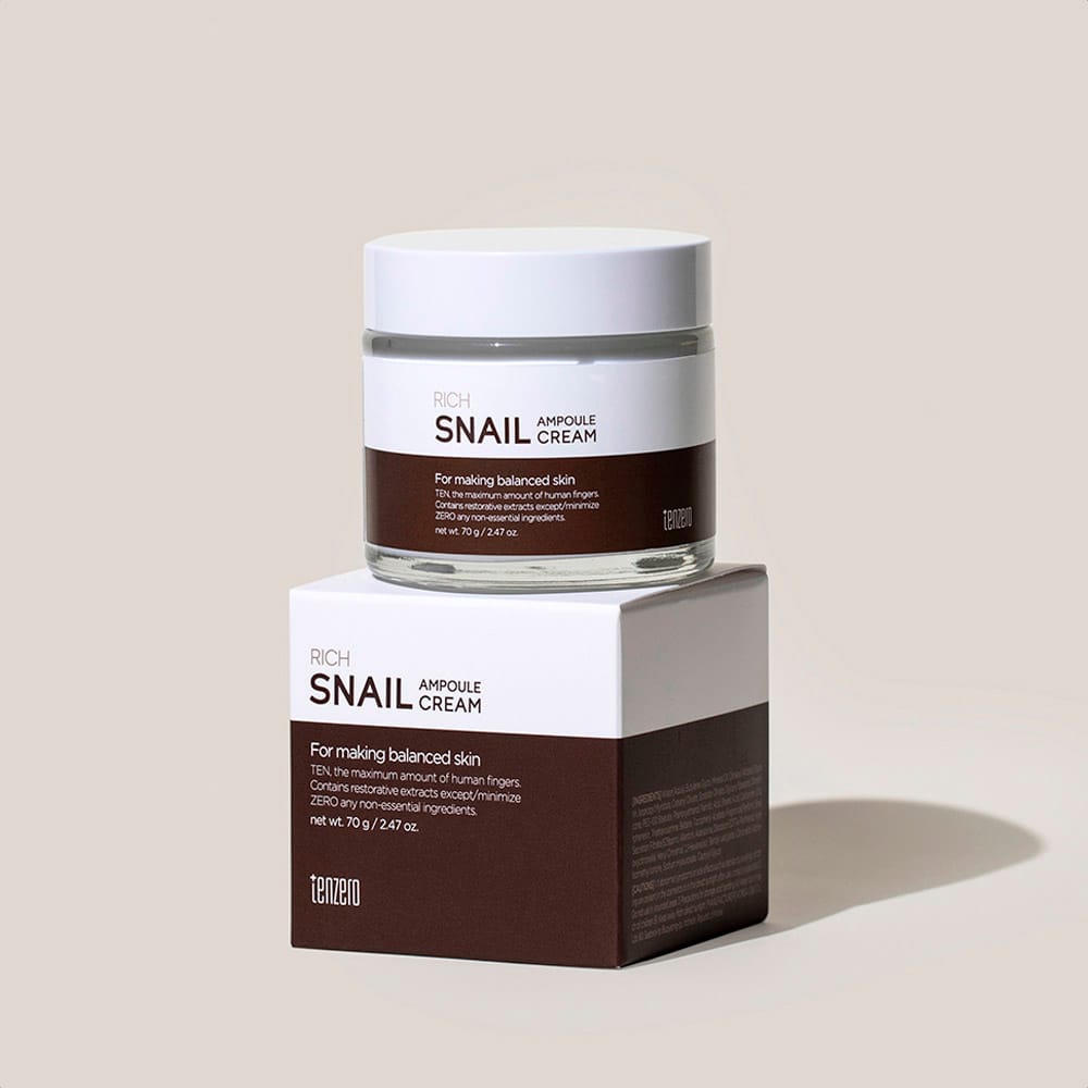 Питательный, антивозрастной крем-концентрат для лица Tenzero Rich Snail Ampoule Cream 2X, 70 г - фото 3