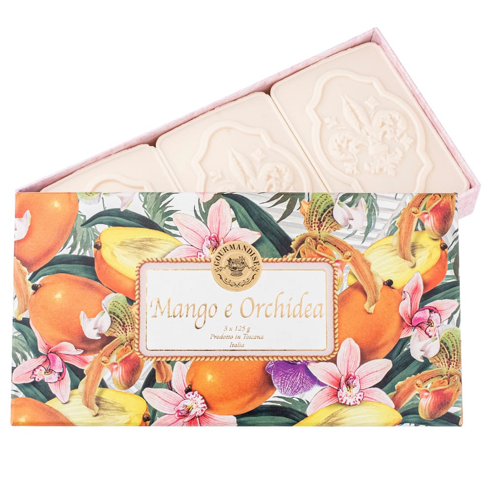 Набор натурального парфюмированного мыла Манго и орхидея/ Mango e Orchidea