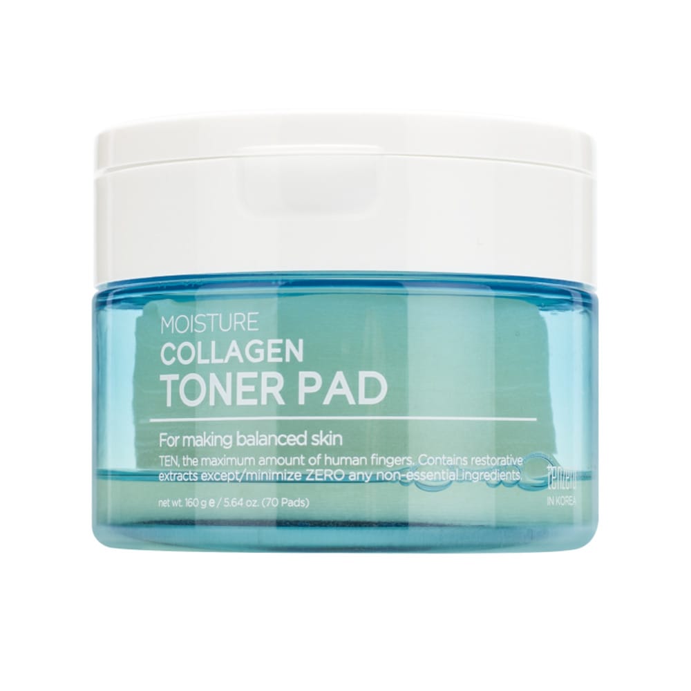 Тонер-пэды для увлажнения и упругости кожи лица Tenzero Moisture Collagen Toner Pad, 160 г, 70 шт